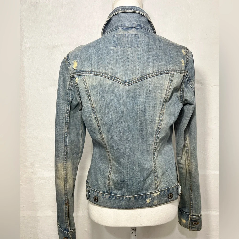 AEROPOSTALE DISTRESSED JEAN JACKET - Picture 11 of 15